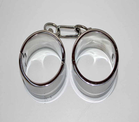 Steel Lust Cuffs with Chain by Hell's Couture - Cuffs And Restraints