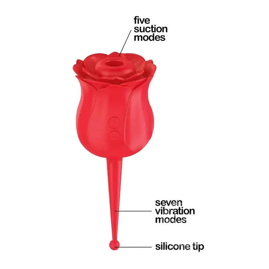 Iconic Red Dual-Stimulation Pleasure - Wild Rose Le Point
