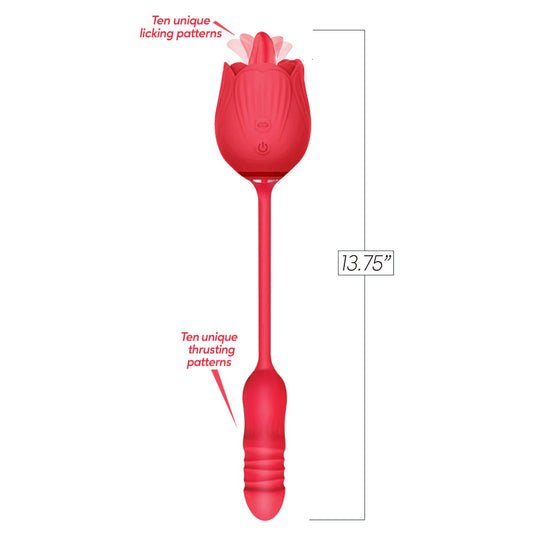 Dual-Action Bliss - The Wild Rose Lick & Thrust Vibrator
