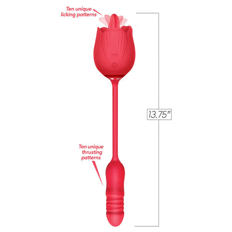 Wild Rose Lick & Thrust Clitoral Vibrator by Icon Brands - Clit Ticklers and Pulsators