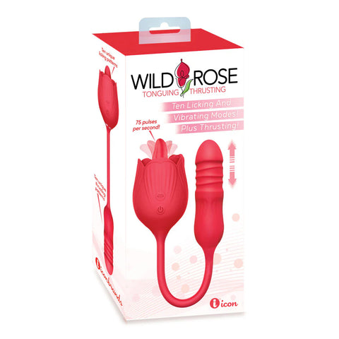 Wild Rose Lick & Thrust Clitoral Vibrator by Icon Brands - Clit Ticklers and Pulsators