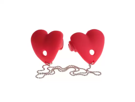 FFS Vibrating Heart Pasties Red