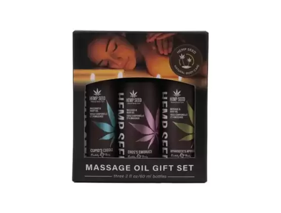 Hemp Seed Massage Oil Trio Gift Set