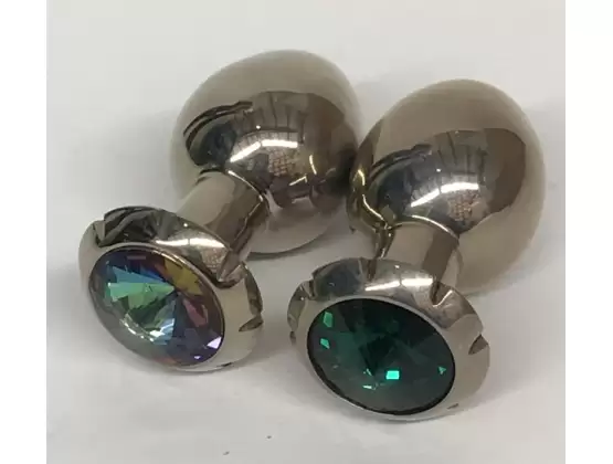 Jewelled Lotus Small Metal Butt Plug Emerald