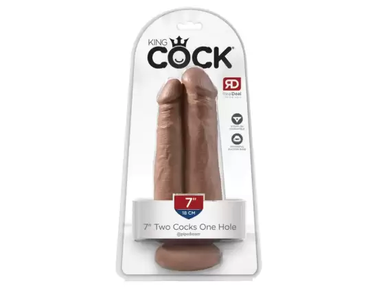 King Cock Two Cocks One Hole Brown