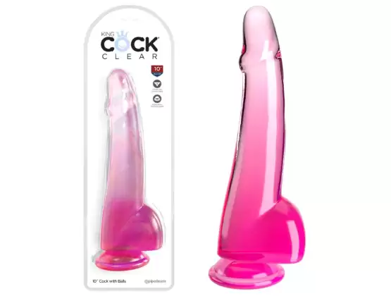 King Cock Clear 10 Inch Cock with Balls