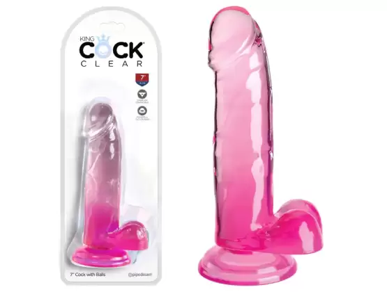 King Cock Clear 7 Inch Cock with Balls