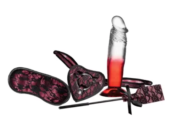 Lusty Heart Deluxe Cow Girl Red with Thick Transparent Dong