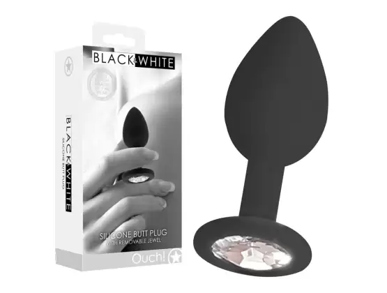 OUCH! BW Silicone Butt Plug with Removable Jewel