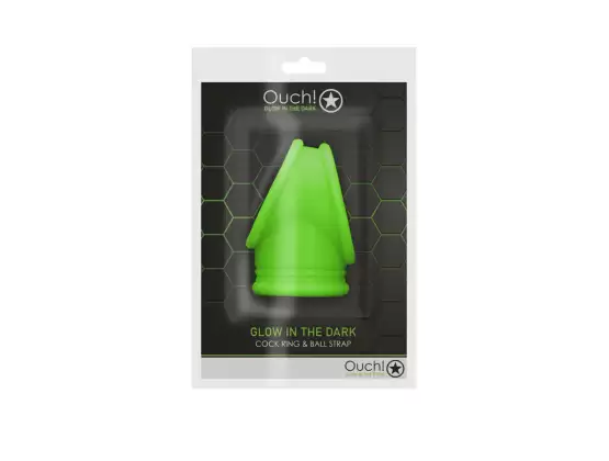 OUCH! Glow In Dark Cock Ring & Ball Strap