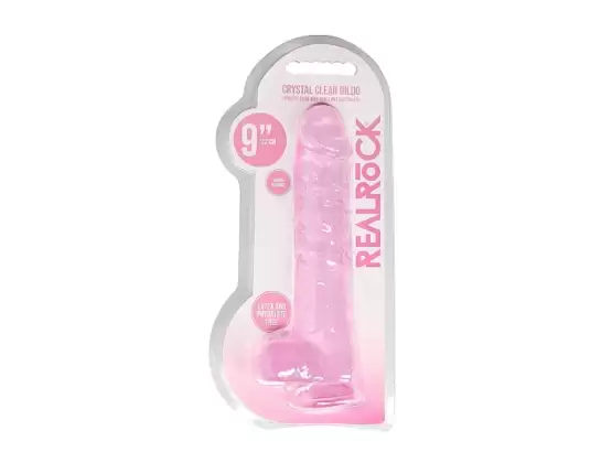 Realrock Crystal Clear Dildo with Balls 9 inch
