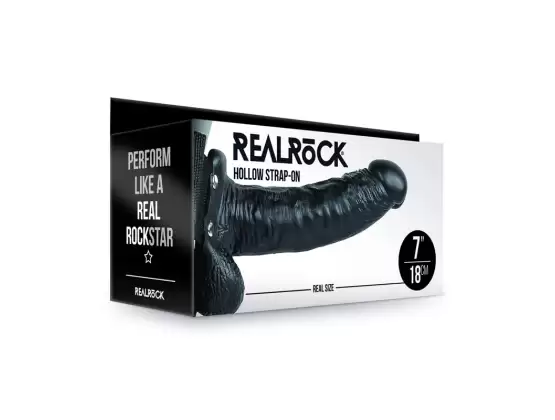 REALROCK Hollow Strap-on with Balls Black
