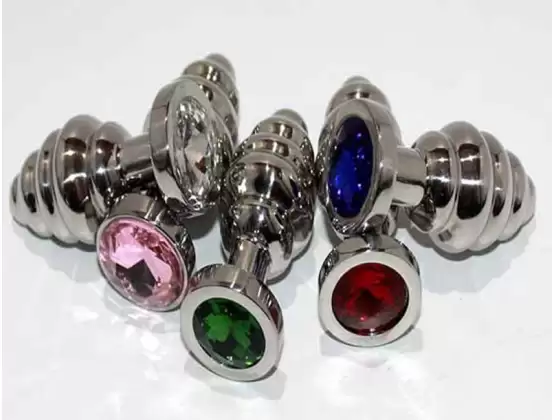 Ribbed Jewelled Butt Plug Small