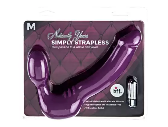 Simply Strapless Vibrating Silicone Strap-On Medium