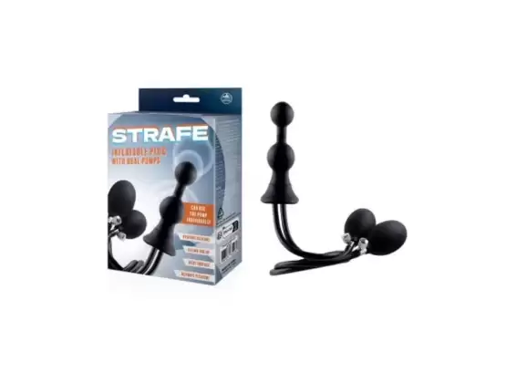 Strafe Inflatable Butt Plug with Dual Pumps
