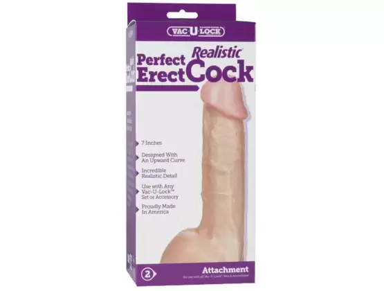 Vac-U-Lock 7 inch Realistic Perfect Erect Cock