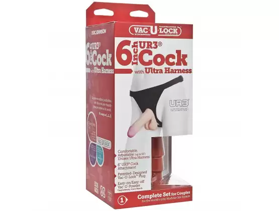 Vac-U-Lock 6" Realistic Cock Flesh with Strap-On