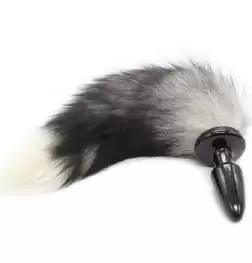 Black & White Faux Fox Tail Butt Plug