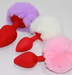 Bunny Faux Tail Silicone Anal Plug Small