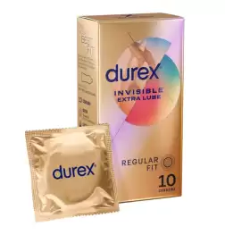 Durex Invisible Extra Lube Condoms - 10 Pk
