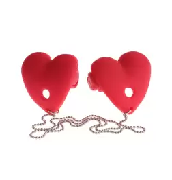 FFS Vibrating Heart Pasties Red