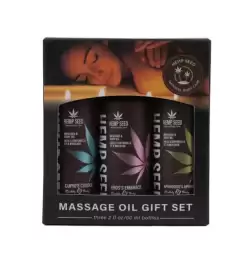 Hemp Seed Massage Oil Trio Gift Set