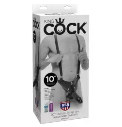 King Cock 10 Inch Hollow Strap-On  Suspender