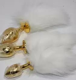 Kitten Tail Metal Butt Plug Gold