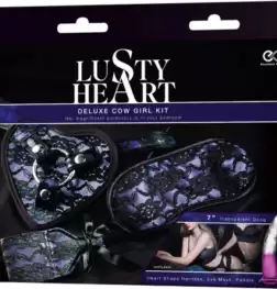 Lusty Heart Deluxe Cow Girl Kit Purple with Curved Dong