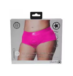 Ouch! Vibrating Strap-on Brief - Pink