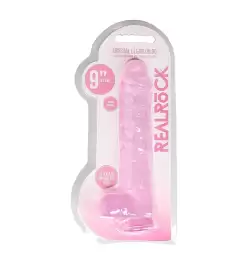 Realrock Crystal Clear Dildo with Balls 9 inch
