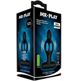 Silicone Rechargeable Vibrating Anal Plug - Black