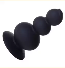 Suction 3 Silicone Ball Anal Beads Black