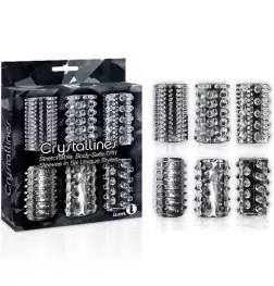The 9's Crystalline TPR Cock Sleeves - 6 Pack