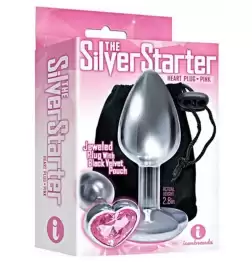 The 9's Silver Starter Heart Jewelled Plug
