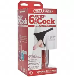 Vac-U-Lock 6" Realistic Cock Flesh with Strap-On